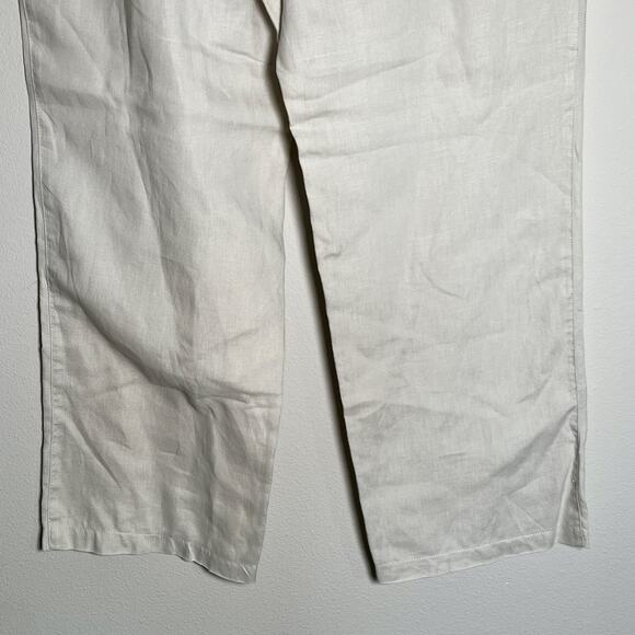 Boss Hugo Boss Linen Button Fly Drawstring Ankle Pants Women's Size  XL Beige - Picture 6 of 9